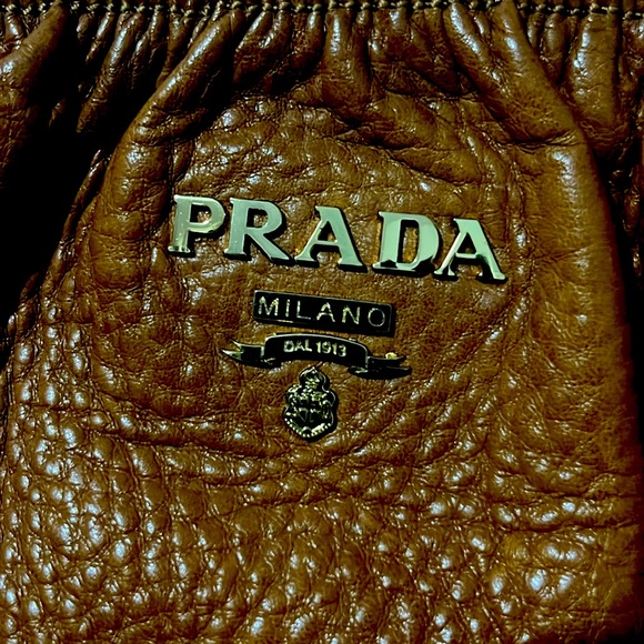 Prada Satchel Bag in British Tan color - Picture 2 of 12